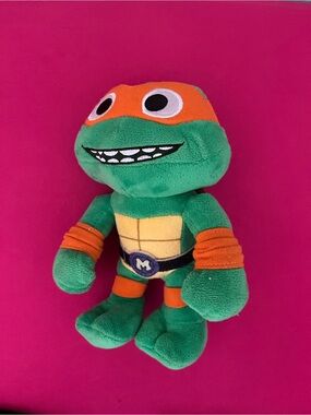 Lush Green & Orange Turtle Plush - Playful Reptile Character(Used Good Conditon)